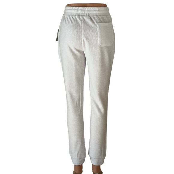 Brushed Rib Lake Tahoe Jogger Pants with Pockets in White - Picture 2 of 6